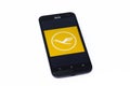 Kouvola, Finland - 23 January 2020: Lufthansa app logo on the screen of smartphone Asus Royalty Free Stock Photo
