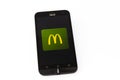 Kouvola, Finland - 23 January 2020: Mcdonalds app logo on the screen of smartphone Asus