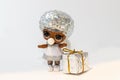 Kouvola, Finland - 25 January 2020: Silver colored beautiful L.O.L. surprise doll with gift box
