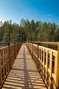 Kouvola, Finland - 27 March 2020: New bridge over the lake Lapinsalmi in the National Park Repovesi, Finland