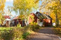 KOUVOLA, FINLAND - OCTOBER 10, 2018: Beautiful autumn in old rustic museum district of Kouvola - Kaunisnurmi