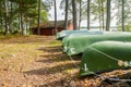 KOUVOLA, FINLAND - SEPTEMBER 20, 2018: Boats on the territory of Anjala manor