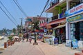 Kovalam, Kerala, India, March, 18, 2019. The shops of Kovalam beach in Kerala, India