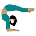 KOVID-19 prevention. Beautiful athletic girl in a mask does yoga at home