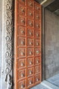 Detailed wooden door with bells - Kovil on kayts Island - Jaffna - Sri Lanka