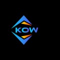 KOW abstract technology logo design on Black background. KOW creative initials letter logo concept