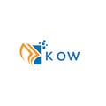 KOW credit repair accounting logo design on white background. KOW creative initials Growth graph letter logo concept. KOW business