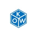 KOW letter logo design on black background. KOW creative initials letter logo concept. KOW letter design