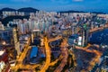 Top down view of hong Kong city Royalty Free Stock Photo
