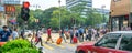 Kowloon, Hong Kong Typically Asian downtown city street scene t