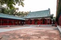 Koxinga's Shrine - Chinese temple with blue roof, red doors in Tainan, Taiwan Royalty Free Stock Photo