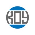 KOY letter logo design on white background. KOY creative initials circle logo concept. KOY letter design