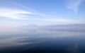 Koycegiz Lake view in Turkey. Lake landscape with cloud reflections Royalty Free Stock Photo