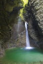 Kozjak waterfall (Slap Kozjak) in Kobarid Royalty Free Stock Photo