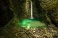 Kozjak waterfall ( Slap Kozjak), Kobarid, Slovenia. Royalty Free Stock Photo