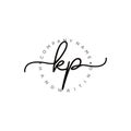 KP Initial handwriting logo design