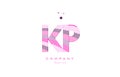 kp k p alphabet letter logo pink purple line icon template vector