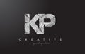 KP K P Letter Logo with Zebra Lines Texture Design Vector.