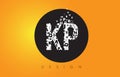 KP K P Logo Made of Small Letters with Black Circle and Yellow B