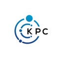 KPC letter technology logo design on white background. KPC creative initials letter IT logo concept. KPC letter design Royalty Free Stock Photo