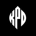 KPD circle letter logo design with circle and ellipse shape. KPD ellipse letters with typographic style. The three initials form a Royalty Free Stock Photo