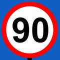 90 kph speed limit sign Royalty Free Stock Photo