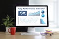 KPI acronym (Key Performance Indicator) Business team hands at w