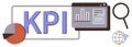 Key Performance Indicator Analysis with Graphs, Pie Chart, and Data Insights Tools Royalty Free Stock Photo