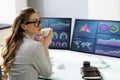 KPI Business Analytics Data Dashboard. Analyst Royalty Free Stock Photo