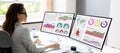 KPI Business Analytics Data Dashboard. Analyst Royalty Free Stock Photo