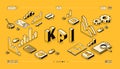 KPI business performance vector isometric halftone