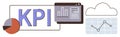 KPI Dashboard with Analytics Graph, Cloud Storage, and Pie Chart for Performance Metrics Royalty Free Stock Photo
