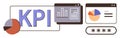 KPI Dashboard with Data Visualizations Including Charts and Metrics Tracking Royalty Free Stock Photo