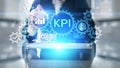 KPI - Key performance indicator. Business and industrial analysis. Internet and technology concept on virtual screen. Royalty Free Stock Photo