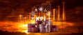 KPI, Key Performance Indicator concept, Management data System KPI connected database follow earnings, operations and sales data,