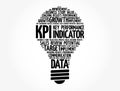 KPI - Key Performance Indicator light bulb word cloud, business concept background Royalty Free Stock Photo
