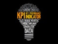 KPI - Key Performance Indicator light bulb word cloud, business concept background Royalty Free Stock Photo