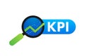 KPI Key Performance Indicator. Measurement, Optimization, Strategy. Vector illustration