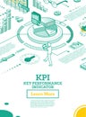 KPI Key Performance Indicator. Vector Illustration. Isometric Concept of Business Performance Strategy and Analysis Royalty Free Stock Photo