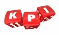 KPI Key Performance Indicators 3 Rolling Dice Royalty Free Stock Photo