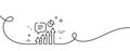Kpi line icon. Performance indicator sign. Continuous line with curl. Vector Royalty Free Stock Photo