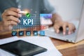 KPI Performance Indicator Dashboard with Analytics and Target Icons Royalty Free Stock Photo
