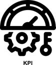 kpi, report, key, performance, indicator, dashboard outline icon Royalty Free Stock Photo