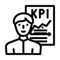 kpi seller line icon vector illustration