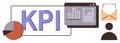 KPI Analysis with Graphs, Pie Chart, Dashboard, and Communication Elements for Performance Tracking Royalty Free Stock Photo