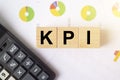 KPI word on cubes. Key performance indicator Royalty Free Stock Photo