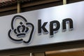 KPN store front entrance logo, technology communications company shop.