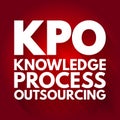 KPO - Knowledge Process Outsourcing acronym, business concept background