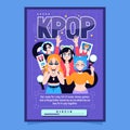 Kpop Flat Design for a Fandom Poster Royalty Free Stock Photo