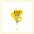 BIG BANG K-POP Group Light Stick Flat Icon Royalty Free Stock Photo